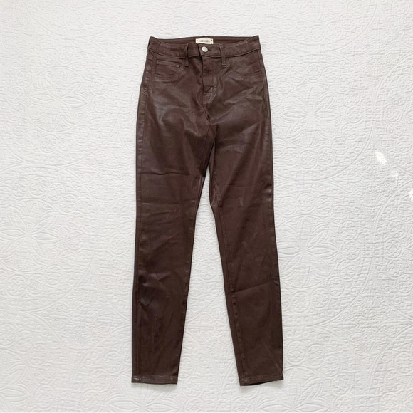 L'AGENCE Margot Skinny High Rise Jeans, Cocoa Coated - Picture 6 of 10